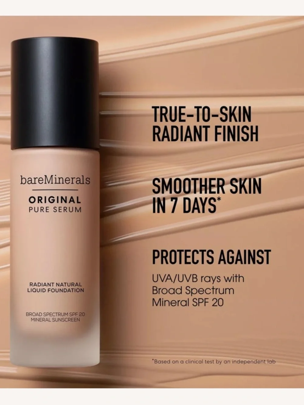 💕💋Bareminerals Original Pure Serum Liquid Foundation Medium Cool 3.5